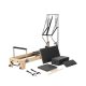 VEVOR Pilates Reformer, fa Pilates gép otthoni edzőterembe, erőnléti edzőberendezés kettős ellenállással, reformer doboz, ugródeszka, haladó felhasználóknak és kezdőknek, akár 180 kg-ig