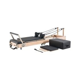   VEVOR összecsukható Pilates reformer, fa Pilates edzőgép otthoni edzőterembe, Pilates ágy kettős ellenállással - rugó és zsinór, reformer szett ülődobozzal, akár 400 font