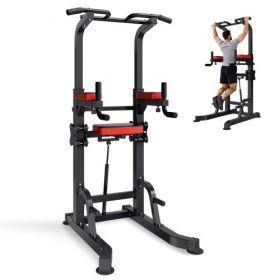   VEVOR húzódzkodó rúd, 150 kg-os erőtorony úszópad, edző úszópad H alakú stabil talppal és támasztóplatformmal, állítható 9 szintű magasságú húzódzkodó állvánnyal háttámlához, 3 szinten állítható könyökvédők