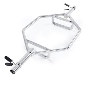   VEVOR Trap Bar hatszögletű rúd, 50 mm-es hatszögletű súlyzó, 360 kg teherbírású vállrándító rudak recézett markolatokkal, súlyemelő és erőnléti edzőeszközök, otthoni edzőterem guggoláshoz, felhúzáshoz, vállpréshez, ezüst