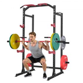   VEVOR Power Cage erőkeret, multifunkcionális súlyzós guggoló állvány állítható magassággal, otthoni edzőtermi erőnléti edzőfelszerelés J-horgokkal és egyéb fitnesz tartozék fekvenyomáshoz húzódzkodáshoz