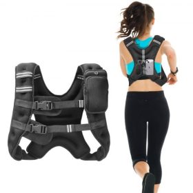   VEVOR súlymellény, 16 fontos súlymellény fényvisszaverő csíkkal, állítható csatos testsúlymellény férfiaknak és nőknek, edzőeszközök erőnléti edzéshez, futáshoz, kocogáshoz, fitneszhez és fogyáshoz