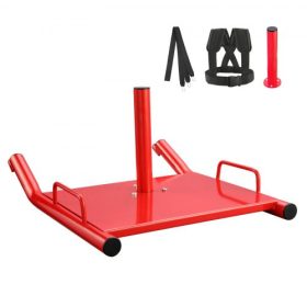   VEVOR súlyzós edzőszánkó, fitnesz erőnléti edzőszánkó, acél erőnléti edzőfelszerelés sportos testmozgáshoz és sebességnöveléshez, 2 hüvelykes súlytárcsához alkalmas, piros