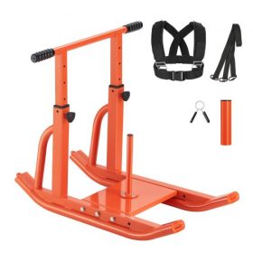   VEVOR Súlyzószánkó, acél erőszánkó, fitnesz edzőszánkó atlétikai edzés sebességének javításához, edzőeszközök állítható magasságú fogantyúval, kompatibilis 25/51 mm-es súlytárcsákkal, narancssárga