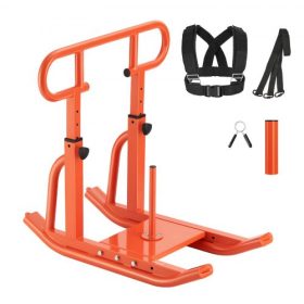   VEVOR Súlyzószánkó, acél erőszánkó, fitnesz edzőszánkó atlétikai edzés sebességének javításához, edzőeszközök állítható magasságú fogantyúval, kompatibilis 25/51 mm-es súlytárcsákkal, narancssárga