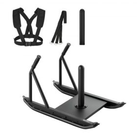   VEVOR Súlyzószánkó, acél erőszánkó, fitnesz erőnléti edzőszánkó atlétikai edzés sebességének javításához, edzőfitnesz felszerelés fogantyúval, kompatibilis 25/51 mm-es súlytárcsákkal, fekete