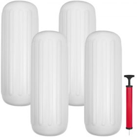   VEVOR 4 ÚJ Bordázott Hajósárvédő 10" x 28" Középső Lyukú Lökhárítók Kikötési Védelem