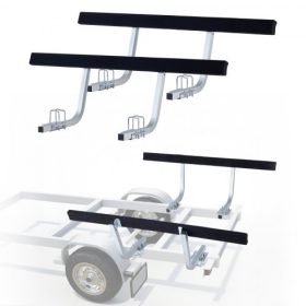   VEVOR csónak utánfutó vezetősínek, 425 mm/475 mm magasságban állítható utánfutó vezetősínek, 2 db vastagított acél utánfutó vezetősínek vastag támasztópárnákkal, L-gerendás, dobozos vagy C-csatornás emeletes ponton utánfutókhoz il