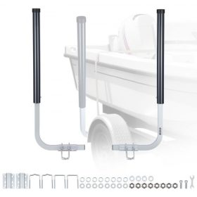   VEVOR Hajóutánfutó Sínek, 1016 mm/1219 mm Magasságú Vezetőrudak, 2 db Nagy Keménységű Acél Utánfutó Sínek, Állítható Vezetőrudak PVC Csőkkel, Síhajókhoz, Kompakt Horgászhajókhoz, Kis Vitorlás Hajókhoz