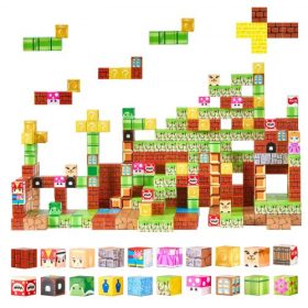   VEVOR mágneses építőkockák, 100 db-os mágneses építőkocka készlet, mágneses építőkockák gyerekeknek, STEM Montessori szenzoros játékok karácsonyi születésnapi ajándékhoz, építőjáték 3+ éves fiúknak és lányoknak