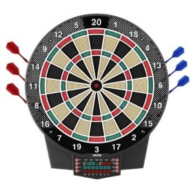   VEVOR elektronikus darts tábla, 391 mm-es célpontos darts tábla 43 játékkal és több mint 320 variációval akár 8 játékos számára, 6 darts szárral és 50 puha hegygel, színes LCD pontozóképernyő otthoni partijáték-szobába