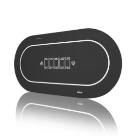   VEVOR pókerasztallap, 70 x 35 hüvelykes pókerszőnyeg asztalhoz, 6-8 játékos számára összecsukható pókerasztallap hordtáskával, összecsukható pókerasztallap pókerjátékokhoz, pókerterem, kerek, fekete