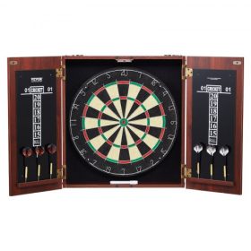   VEVOR darts tábla és szekrény készlet, játékra kész csomag, hivatalos méretű darts tábla szekrény, acél hegyű, elrejthető darts szekrény, könnyen összeszerelhető, minden tartozékkal együtt, tökéletes krikett játékokhoz