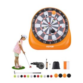   VEVOR felfújható foci darts tábla, több mint 6 láb magas óriás foci darts tábla 4 rúgólabdával, 12 teniszlabdával és légpumpával, 3 perces beállítás, ideális óriás udvari játékokhoz, óriás rúgó darts játékhoz, kerti golfjátékhoz