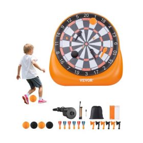   VEVOR felfújható foci darts tábla, több mint 6 láb magas óriás foci darts tábla 4 rúgólabdával, 6 darts-szal, 6 baltával és légpumpával, 3 perces beállítás, ideális óriás udvari játékokhoz, óriás rúgó darts játékhoz, foci darts já