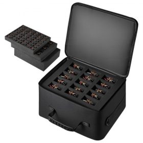   VEVOR miniatűr tároló figura hordtáska, 1:500-1:750 méretarányú modellekhez, miniatűr szállítótáska állítható vállpánttal, 3 habréteg a nagy tárolókapacitásért (a mini figurák nem tartozékok)