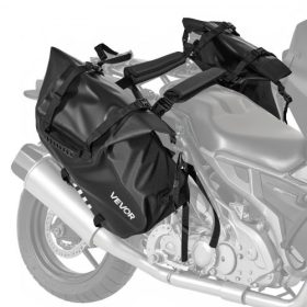   VEVOR motorkerékpár nyeregtáskák, 28 literes (14 liter x 2) nagy kapacitású oldalsó nyeregtáskák, kompatibilisek a legtöbb motorkerékpárral, vízálló kültéri sportmotorkerékpár poggyásztároló válltáska alsó hevederrel, fekete