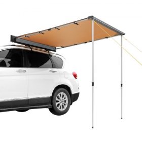   VEVOR oldalsó autós napellenző, nagy, 4,6'x6,6' árnyékolós járműnapellenző, PU3000mm UV50+ behúzható autónapellenző vízálló tárolótáskával, teherautóhoz, terepjáróhoz, furgonhoz, lakókocsihoz alkalmas