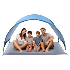   VEVOR strandsátor napvédő 4 fő részére, UPF 50+ védelem, hordozható napellenző hordtáskával és talajtámákkal, könnyű és könnyen felállítható napernyő kempingezéshez, horgászathoz, kültéri piknikhez