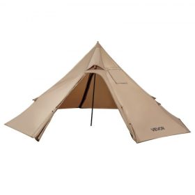   VEVOR meleg sátor 2 fő részére, hordozható téli tipi sátor tűzhelycsatlakozóval, vízálló kemping sátrak, könnyű, 4 évszakos menedék sátrak túrázáshoz, horgászathoz, hátizsákos túrázáshoz, S méret
