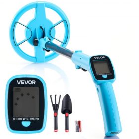   VEVOR fémdetektor, 101,6 mm, könnyű fémdetektor LCD kijelzővel, 152,4 mm IP68 vízálló keresőtekercs, állítható 650-930 mm aranydetektor, könnyen használható, aranykutatáshoz