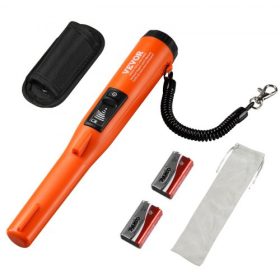   VEVOR fémdetektoros pinpointer, IP68 teljesen vízálló kézi pinpointer pálca, 114 mm/4,5" érzékelési mélység, 3 üzemmód, LCD képernyő, kincskereső szonda tokkal és 9 V-os elemmel, felnőtteknek és gyerekeknek