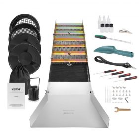   VEVOR Gold Panning Kit zsilipdobozzal, 50"-os alumínium aranybányászati ​​felszerelés, 23 db-os aranykutató készlet aranyserpenyővel, osztályozó képernyő, elválasztó mágnes, húzózsinóros hátizsák és tartozékok