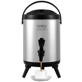   VEVOR rozsdamentes acél szigetelt italadagoló, 1,5 gallon 6 liter, termikus meleg és hideg italadagoló csapos fogantyúval, élelmiszeripari minőségű forró teához, kávéhoz, vízhez, éttermi italbolthoz