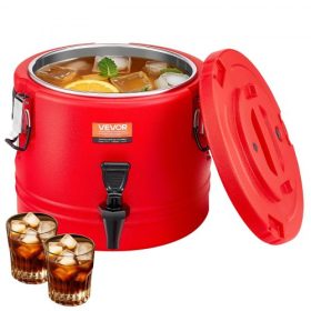   VEVOR szigetelt italadagoló, 2,2 gallon/8 literes termikus meleg és hideg italadagoló csappal, élelmiszeripari minőségű hűtőkancsó 304 rozsdamentes acél belsővel, tea-, kávé-, étterem- és kültéri használatra