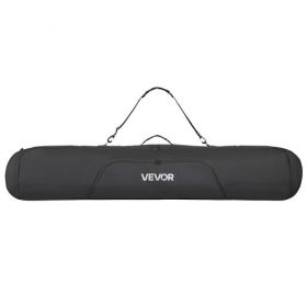   VEVOR snowboard táska, akár 165 cm-ig, párnázott síléc- és snowboard táska légi utazáshoz, 600D vízálló Oxford szövet, állítható belső pántokkal, sílécekhez, botokhoz, szemüvegekhez, kesztyűkhöz, sisakhoz, csizmákhoz (fekete)