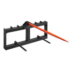   VEVOR 49"-os szénavágó lándzsa, bálavágó lándzsa, 1600 font teherbírás, csúszókormányzású rakodó traktorhoz való tartozék 2 db 17,5"-os stabilizátorlándzsával, gyorscsatlakozós villákkal