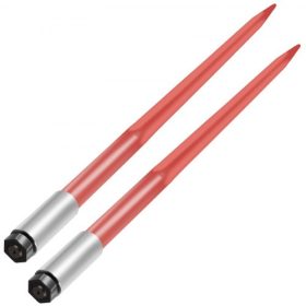  VEVOR páros szénalándzsa 43"-os bálalándzsa 3000 font kapacitással, bálatüske gyorscsatlakozással, négyszögletes szénabálalándzsák 1 3/4", piros bevonatú bálavilla, bálaszéna-tüske hatszögletű anyával és hüvellyel kanalakhoz, trak