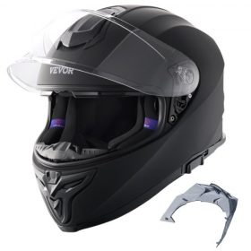   VEVOR motoros sisak, teljes arcvédővel, intelligens utcai ABS és nagy sűrűségű sisak Bluetooth-nyílással és cserélhető lencsével, DOT által jóváhagyott kényelmes motocross sisak, fiataloknak és felnőtteknek egyaránt alkalmas