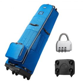   VEVOR golf utazótáska, kültéri, puha oldalú golf utazóhuzat, strapabíró 1200D poliészter Oxford kopásálló vízálló, párnázott poggyásztáska kerekekkel, összecsukható golfütő tárolótáska légitársasághoz