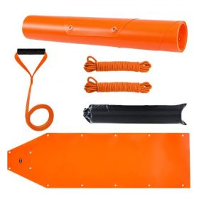   VEVOR szarvashúzószán, 185 x 58 cm, 250 kg-os, nagy teherbírású udvari haszongépjármű, szakadásálló PE húzószőnyeg kötelekkel és fogantyúval, vastagított vadszállító jármű tűzifa jéghorgászathoz, vontatáshoz, vadászathoz