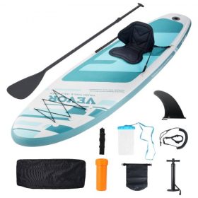   VEVOR felfújható állószörf, 10,6' x 33" x 6" széles SUP szörfdeszka levehető kajaküléssel, deszka kiegészítőkkel, pumpával, lapáttal, uszonysal, hátizsákkal, bokapánttal és javítókészlettel, fiataloknak és felnőtteknek
