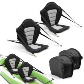   VEVOR kajakülés, 2 db-os csomag, 12 mm vastag, univerzális SUP ülés háttámlával, puha, párnázott ülőfelülettel, tárolótáskával és állítható pántokkal SUP-hoz, kenuhoz, horgászcsónakhoz, felfújható kajakhoz