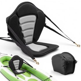   VEVOR kajakülés, 1 db-os csomag 12 mm vastag, univerzális paddleboard ülés háttámlával, puha, párnázott ülőpárna tárolótáskával és állítható pántokkal SUP-hoz, kenuhoz, horgászcsónakhoz, felfújható kajakhoz