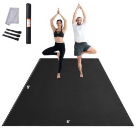   VEVOR edzőszőnyeg, csúszásmentes, nagy sűrűségű prémium jógaszőnyeg, edzőjógaszőnyeg férfiaknak és nőknek, fitnesz- és edzőszőnyeg táskával és hordpánttal, mindenféle otthoni jógához, pilateshez és padlóedzéshez (9x6 láb)