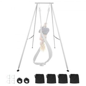   VEVOR jógaállvány keret, 3 m hosszú hintaállvány, max. 250 kg teherbírású háromszög alakú szerkezetű légi állvány, selyem légi állványok jógarajongóknak, csúszásmentes talp, könnyű, levehető kialakítás