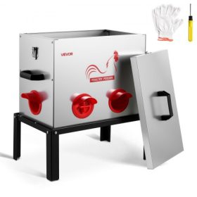   VEVOR automata csirkeetető, 18,14 kg kapacitás, 6 etetőnyílás, hulladékmentes baromfietető beépített elválasztóval, reteszszel és fogantyúval, fém szerkezet, csirkéknek, bantamoknak, fácánoknak, baromfiólnak