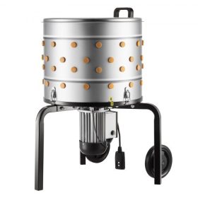   VEVOR csirkekopasztó gép, 500 mm-es dob, 900 W és 230 fordulat/perc elektromos csirkekopasztó gép 98 puha ujjal és szállítókerékkel, rozsdamentes acél toll eltávolítóval 2 csibe egyszeri feldolgozásához