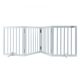 VEVOR szabadon álló kutyakapu, 24" Ma x 80,3" Szé szabadon álló kisállatkapu, 4 paneles összecsukható kutyakapu széles és keskeny átjárókhoz, bővíthető kutyakorlát csendes lábtartóval beltéri használatra, fehér