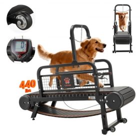   VEVOR kutyafutópad közepes/nagy kutyáknak, fokozatmentes állíthatóságú, léces futópad kisállat-futógéphez, fékkel és kerekekkel, továbbfejlesztett műanyag övvel, hogy a kisállatok aktívak és fittek maradjanak, akár 199,6 kg-ig, kö