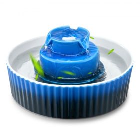   VEVOR kerámia macska itatókút, 2,1 literes Cupcake kisállat itatókút, porcelán macska itató ultra csendes pumpával, 360°-os ivóterülettel és többrétegű szűrőrendszerrel, macskák és kutyák itatására (kék)