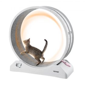   VEVOR macskafutókerék, 31,5 hüvelykes, nagy macskafutókerék biztonságos fékkel és szőnyegezett kifutópályával, csendes működésű macskafutópad, beltéri macskák edzőkerék háziállatok fogyásához és egészségéhez, fehér