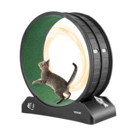   VEVOR macskafutókerék, 31,5 hüvelykes, nagy macskafutókerék biztonságos fékkel és szőnyegezett kifutópályával, csendes működésű macskafutópad, beltéri macskák edzőkerék háziállatok fogyásához és egészségéhez, fekete