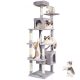 VEVOR Cat Tree 72" macska torony 2 macska lakással, szizál karcoló oszloppal, világosszürke