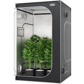   VEVOR 4x4 Grow sátor, 48'' x 48'' x 80'', nagy fényvisszaverő 2000D Mylar hidroponikus termesztősátor megfigyelőablakkal, szerszámtáskával és padlótálcával beltéri növények termesztéséhez