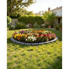   VEVOR műkő szegély, 46,4 x 2,2 hüvelykes valósághű gyepszegély, rugalmas tégla méretű kerti szegély rögzítő tüskékkel, fakulásálló udvari szegély kocsibeállókhoz, járdákhoz, szürke